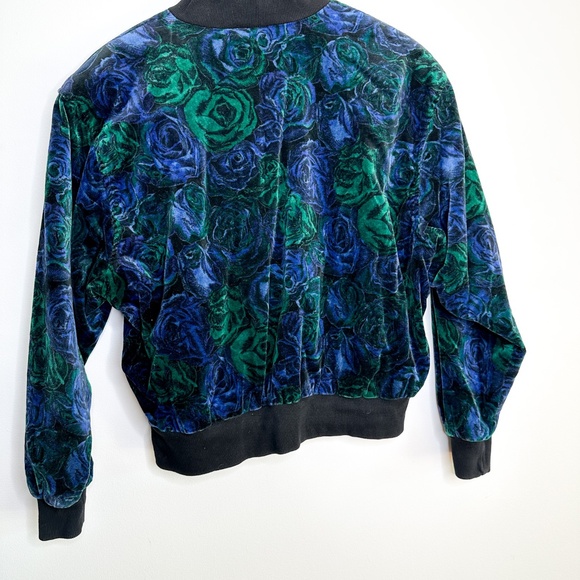 Vintage Collection International Floral Bomber Jacket| Suede Bomber Jacket Size - Picture 5 of 9